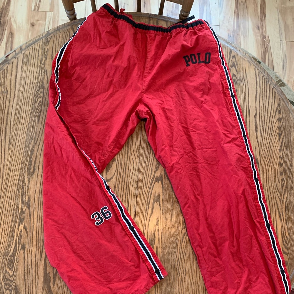 Vintage Polo Sport TrackPants w/ Button Down sides